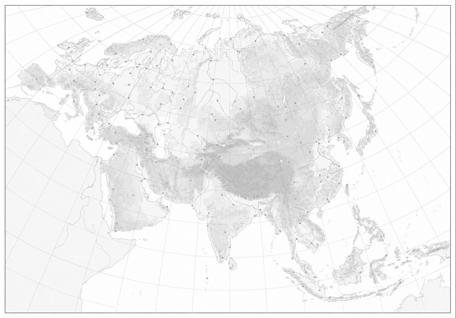 Avrasiya materiki fiziki xəritəsi — sınaq
