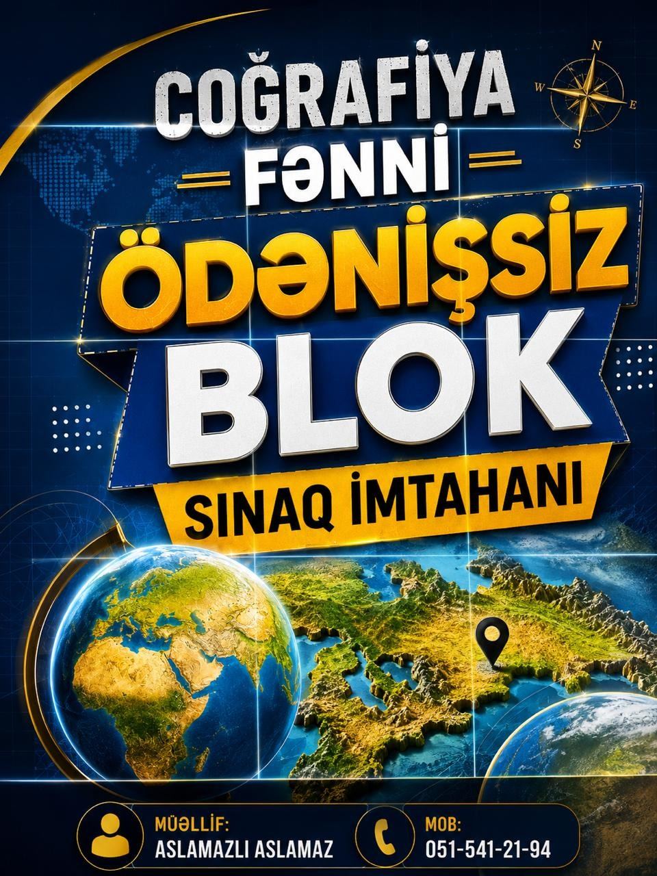 Coğrafiya Sinaq 1 - Blok İmtahanı